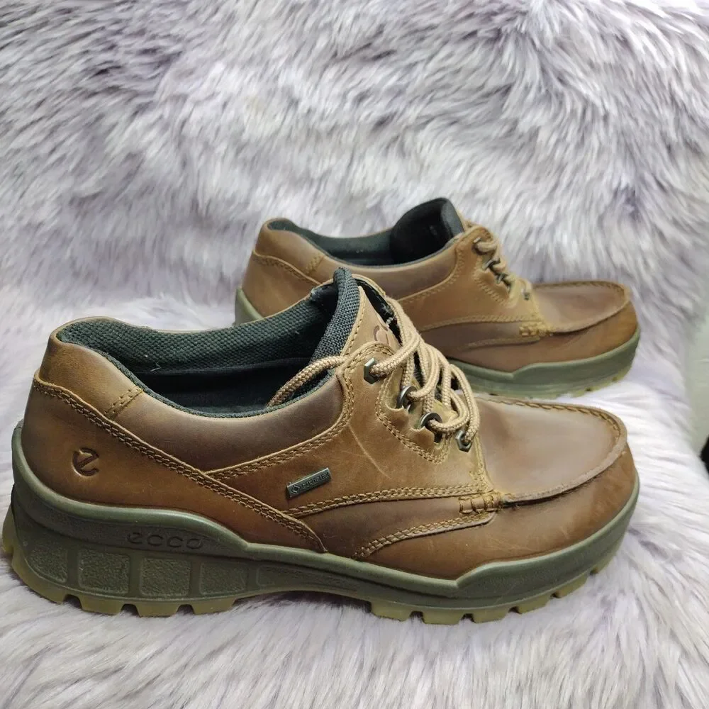 Ecco Track II Low Brown Leather Boots Mens Size US 9-9.5 EUR 43 Gore-Tex